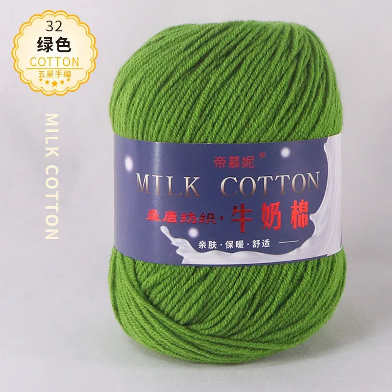 6Pcs Dyed Milk Sweet Soft Cotton Crochet Wool Yarn Thick Yarn Fiber Hand Knitting Wool Crochet Yarn Threads for DIY Sweater