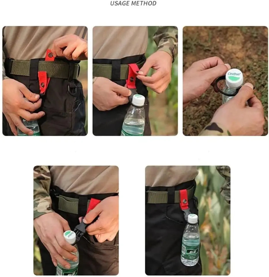 1/2/5pcs Hanging Bottle Buckle Clip Carabiner Portable Water Bottle Holder Clip Belt Backpack Hanger for Outdoor Camp Hiking