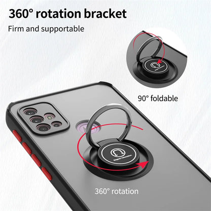 Funda For Motorola G10 G20 G30 Case Shockproof Armor Magnetic Holder Ring Case For Moto G31 G41 G51 G71 Hard PC Matte Back Cover