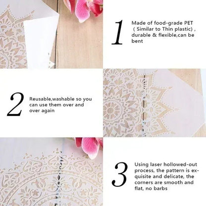 20*20 cm DIY mandala mold for painting stencils stamped photo album embossed paper card on wood, fabric wall christmas deer
