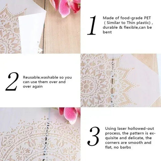 20*20 cm DIY mandala mold for painting stencils stamped photo album embossed paper card on wood, fabric wall christmas deer