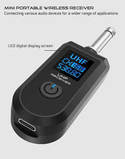 UHF Wireless Microphone System XLR Transmitter Receiver For Dynamic Mic Guitar Audio Mixer PA System