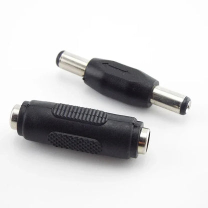 5.5*2.1mm / 5.5x2.1 mm DC double male to male Power Socket Connector CCTV female to   female Panel Mounting Jack Adaptor
