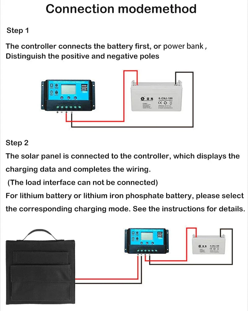DC+USB Fast Charge 18V 100W Foldable Solar Panel Portable Solar Battery Charger Power Bank for Phone Camping Van RV Outdoor