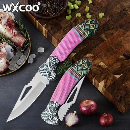 WXCOO Folding Knife Stainless Steel Cooking Kitchen Vegetable Knife Accessories Fruit Peeler Meat Cleaver Pocket Knife Kitchen