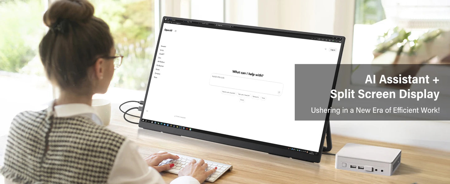 23.8inch Portable Monitor 100HZ 100% SRGB IPS USB-C HDMI Large Work Switch Home Gaming Second Monitor Adjustable Stand Laptops