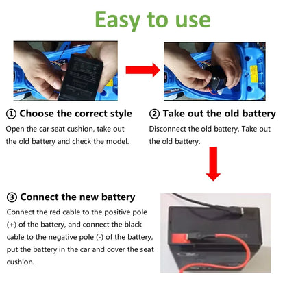Rechargeable 6V/12V Battery 5Ah/7Ah/8Ah/12Ah Long-lasting Lead-acid Battery for Children's Car,Security Alarm,Sprayer,UPS