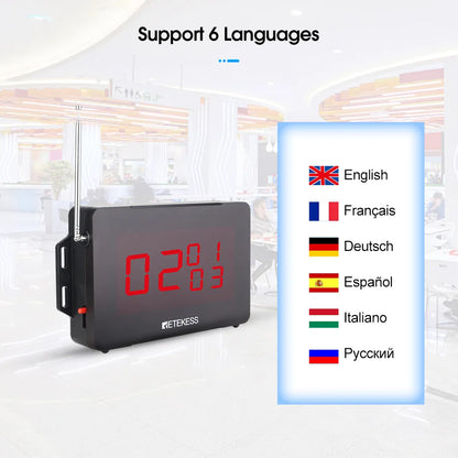 RETEKESS TD163 Restaurant Wireless Calling Pager System Host Voice Reporting Broadcast Display Receiver For Cafe Bar Club Hotel