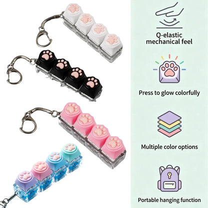 2026 HOT Multi-Style LED Light-Up Keycap Keychain Clicker Fidget Toy Stress Relief Portable Desk Accessory for Kids Adults