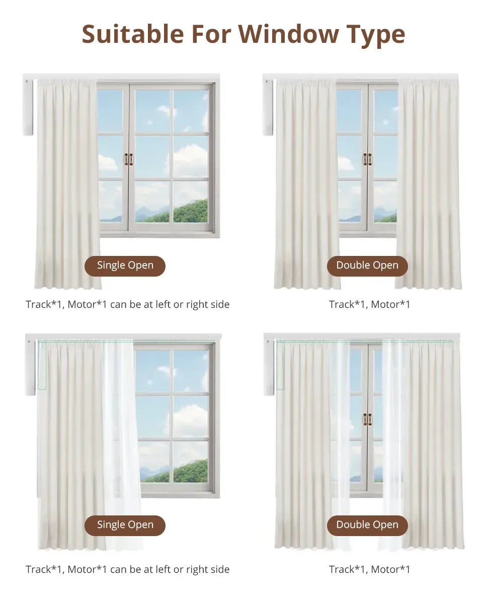 Matter Over WiFi Smart Sliding Curtain Motor Support Google Home Smartthings Homekit Alexa Control Automatic Curtain System