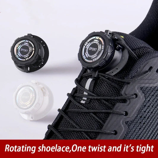 easy installation Automatic Shoelaces Without ties Black white Swivel Buckle Laces Thick Rope Sneakers Shoelace Shoe Accessories