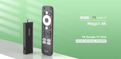 [Genuine] 2025 Newest Mini TV Stick MECOOL MEgo1 4K HDR 2GB+8GB 5G Built-in wifi LAN 100M Best Google Certified Netflix TV Stick