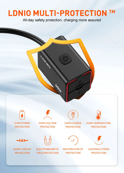 LDNIO Motorcycle USB C Fast Charger PD+QC3.0 60W Waterproof Socket Type C Cell Phone 12V/24V Vehicle-Mounted Charger Adapter