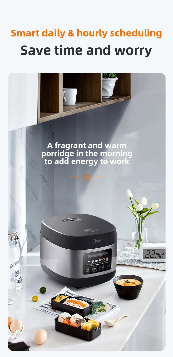 Home-use smart rice cooker with timer function, 4L/5L multi-functional non-stick large capacity MB-RE430