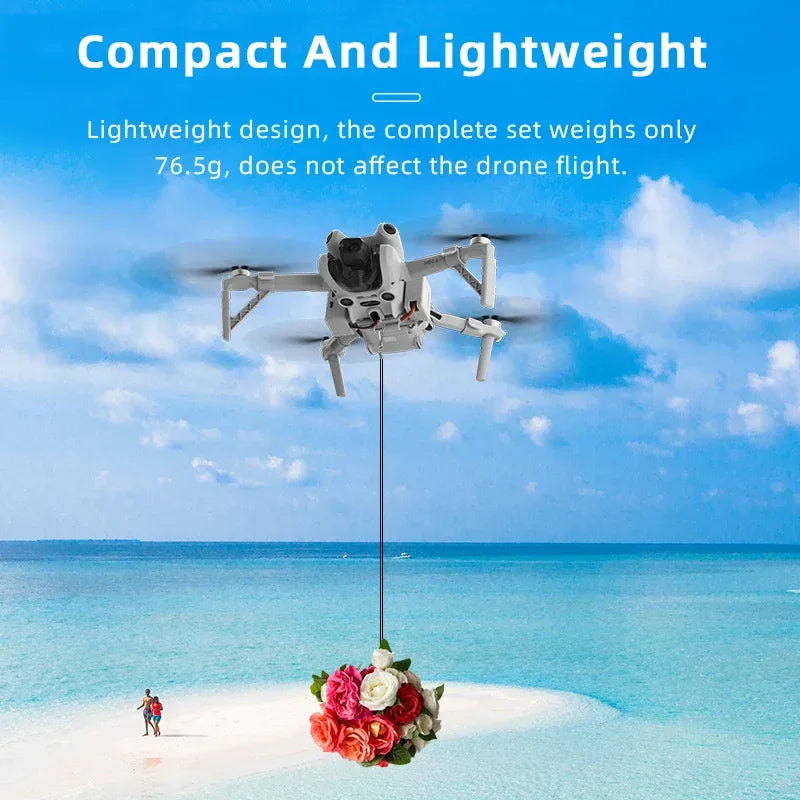 Airdrop System for DJI Mini 4 Pro Quick Release Thrower Casting Bait/Giving Gifts/Emergency Rescue Drone Accessories