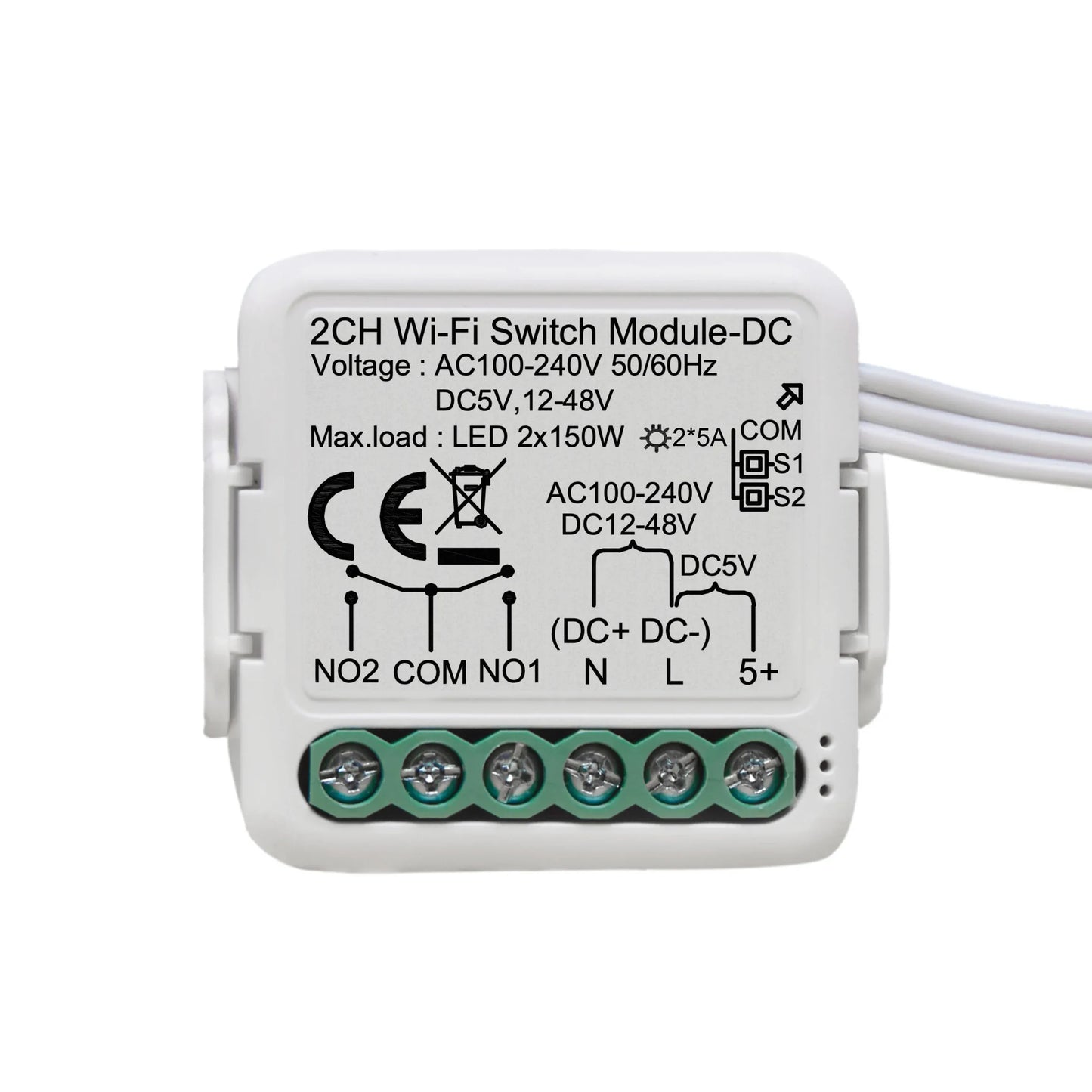 Tuya Smart Dry Contact Switch Module DC5V/12-48V AC110-240V DIY Breaker Relay Compatible with Alexa Google Home