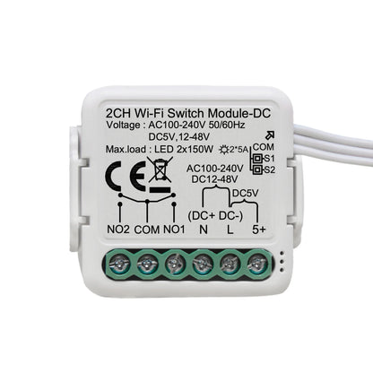 Tuya Smart Dry Contact Switch Module DC5V/12-48V AC110-240V DIY Breaker Relay Compatible with Alexa Google Home