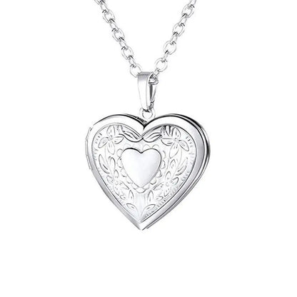 New Love Heart Photo Picture Locket Valentine's Day Gift For Lover Couples Friend Heart Secret Message Pendant Chain Jewelry