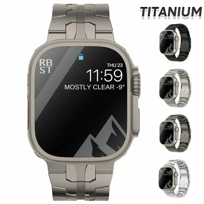 Titanium Strap for Apple Watch Ultra2 49mm 45 46 44mm 38mm 41mm Band Luxury Men's Style Bracelet for IWatch SE 10 9 8 7 6 5 4 3