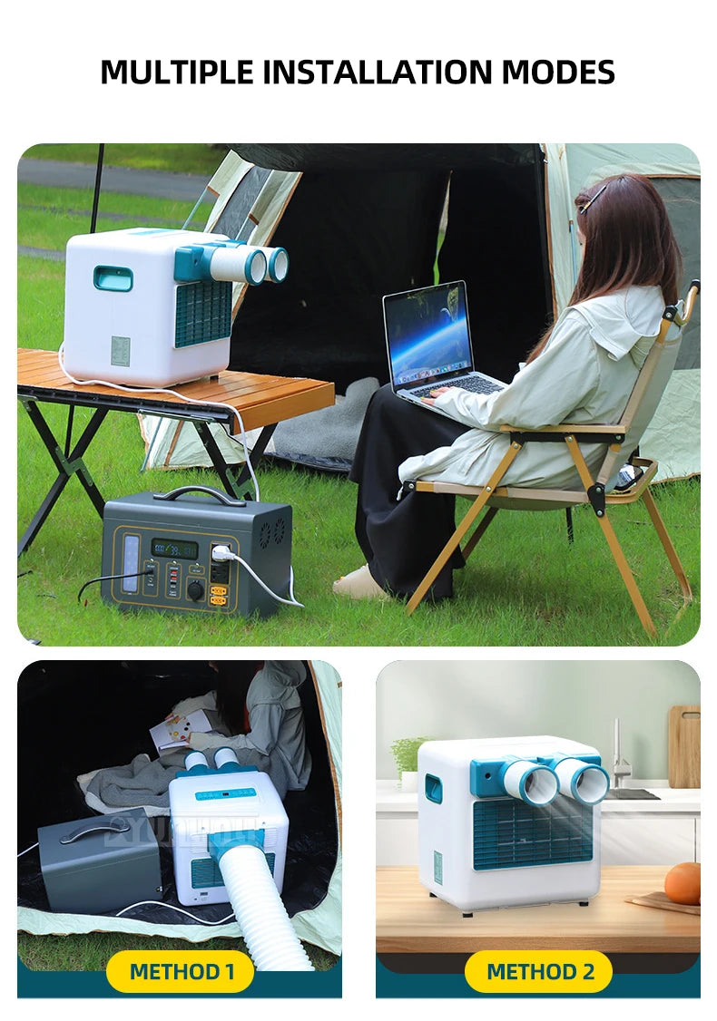 220V Mobile Air Conditioning Machine Free Installation Air Conditioner Small Camping Climatisation Cooling Machine