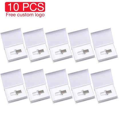 10PCS/LOT Crystal USB 2.0 Wedding Gift Flash Drives Free Custom Logo Pen Drive 100% Real Capacity Stick 128GB 8GB 16GB 32GB 64GB