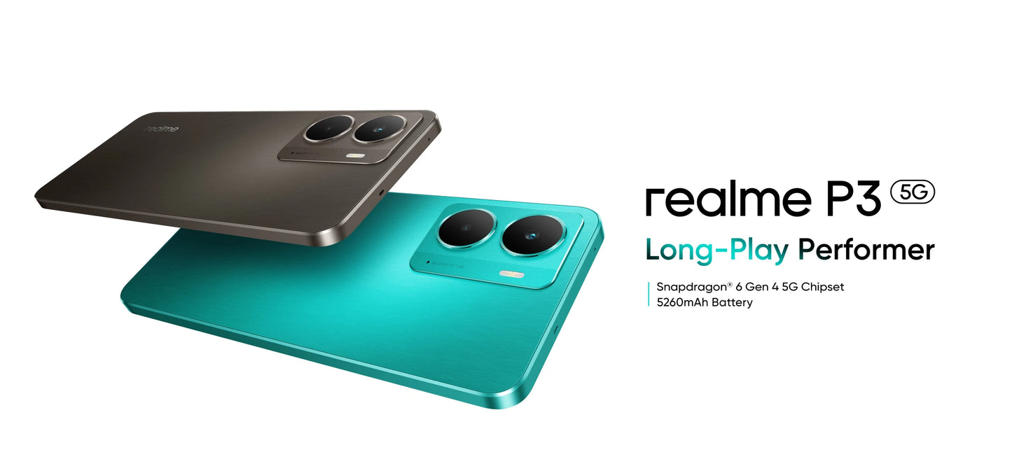 [Clearance] realme P3 5G Smartphone 5260mAh Battery NFC Snapdragon 6 Gen 4 Chipset 6.67" 120Hz AMOLED Display Global Version