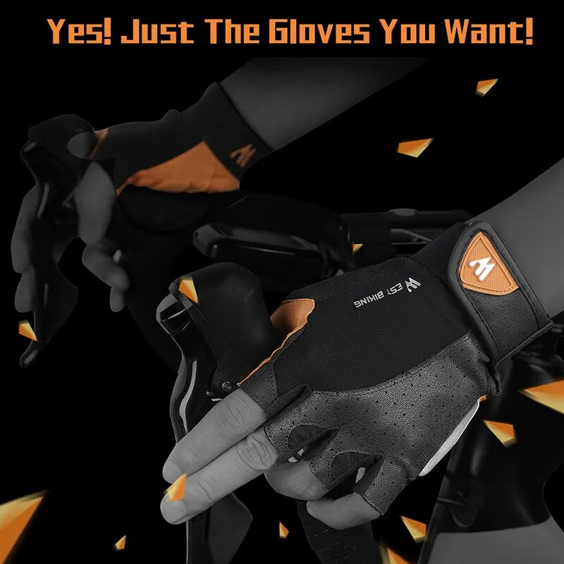 WEST BIKING Sports Bike Gloves Half Finger Men Women MTB Cycling Gloves Running Fitness Gym Riding Motorcycle Bicycle Gloves