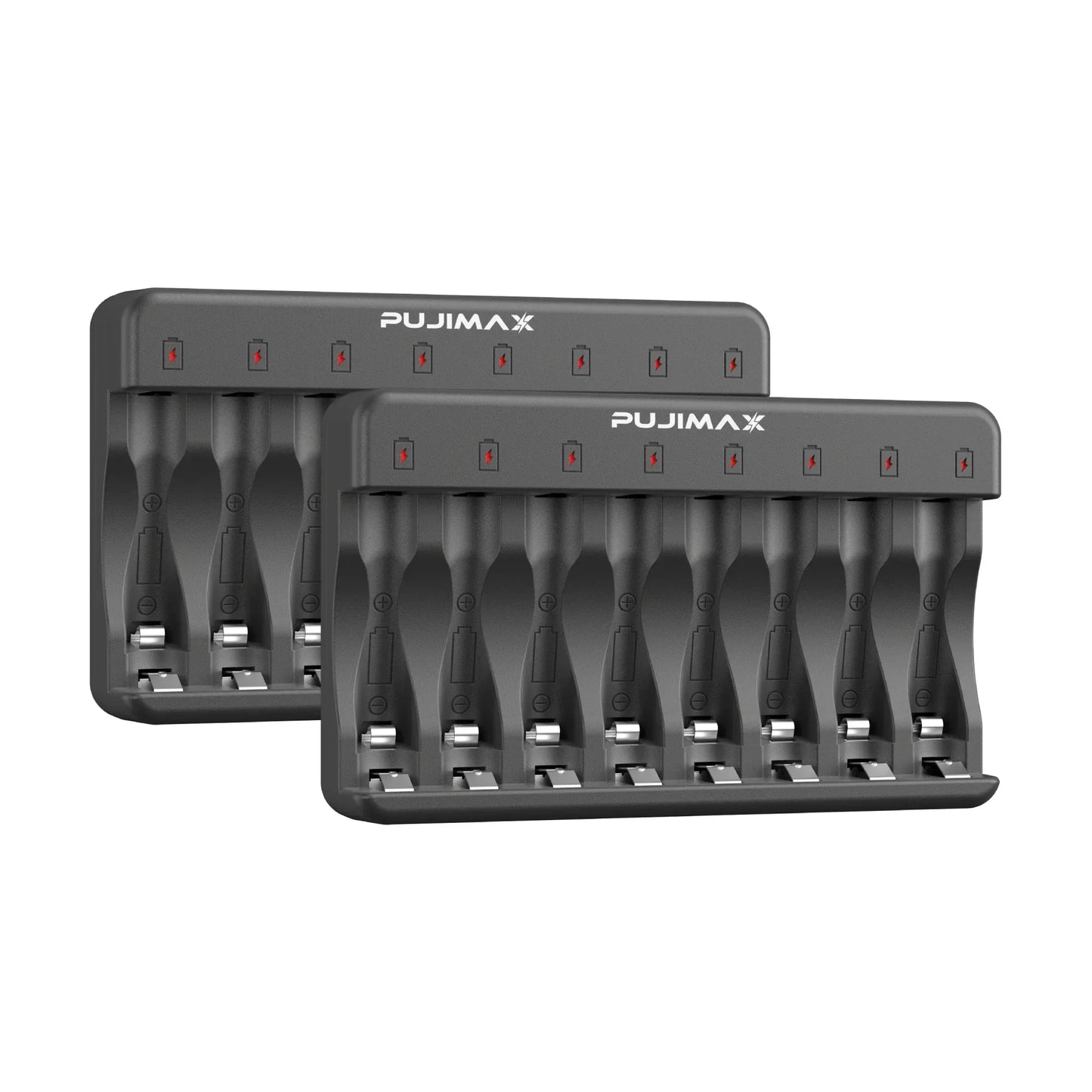 PUJIMAX 8-Slots 1.2V LCD Display Smart Battery Charger For AA/AAA NiMh NiCd  Rechargeable Batteries aa aaa Batteries Charger