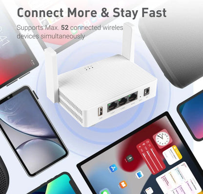 WiFi Repeater Dual Band 1200Mbps Router Dual Band 2.4G 5G Wireless Range Extender 4 Antennas Wifi Amplifier for Home Office