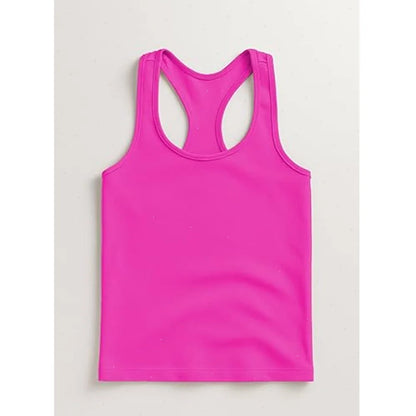 Boys Round Neck Sleeveless Stretch Undershirt Girls Seamless Cotton Wide Strap Racerback Tank Children Kids Vests 2T-14 Years