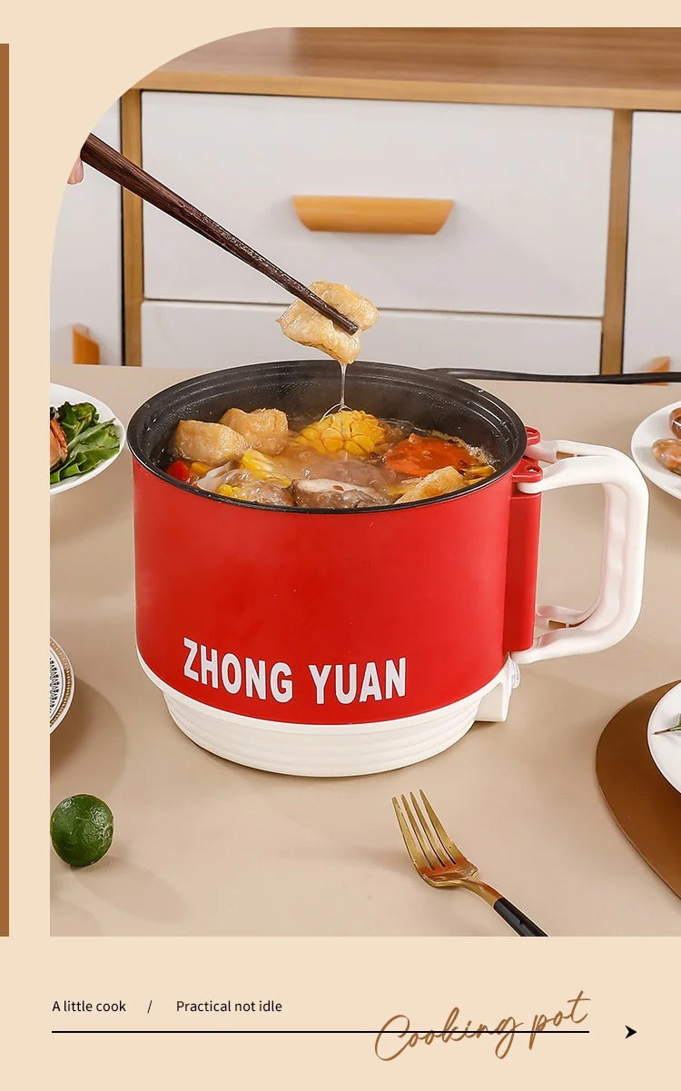 Folding Electric Pot Multifunctional Mini Cooker 15L Portable for Instant Noodles Dormitory Travel Fast Heating Auto Shut Off