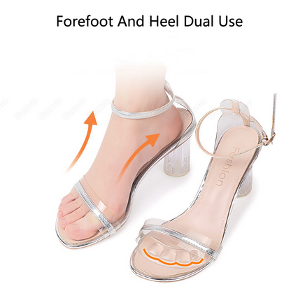 1/2Pair Silicone Pads Forefoot for Women's Shoes Non-slip Insert Self-adhesive Heel Gel Insoles Heels Sandals Anti-Slip Foot Pad