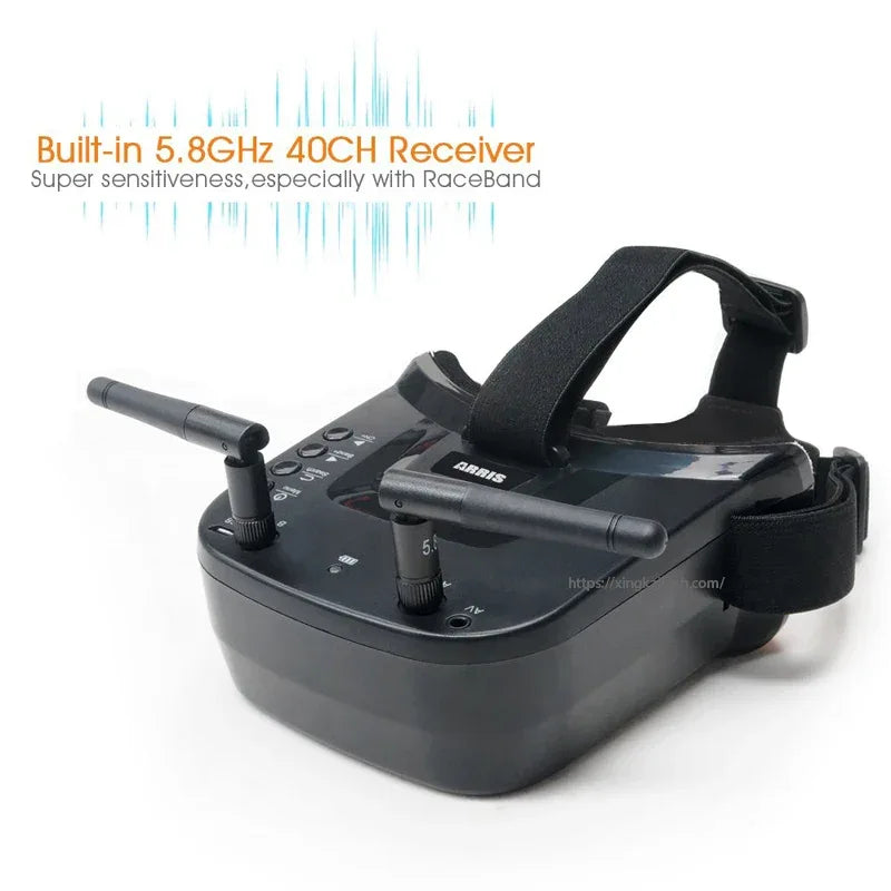 LS-VR009 5.8Ghz FPV Goggles Video Transmission Headset 5.8G 40CH HD 3 Inch 16:9 Display Mini FPV Gogges for FPV Quadcopter Drone