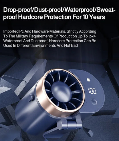 Outdoor Portable Small Fan Long Range High Wind Usb Charging Hanging Waist Fan Cooling Portable Fan