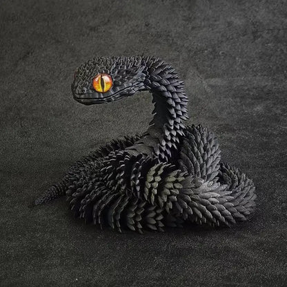 3D Random colored eyes Printed Snake Movable Joint Simulation Snake Figurine Creative Home Office Desktop Ornament