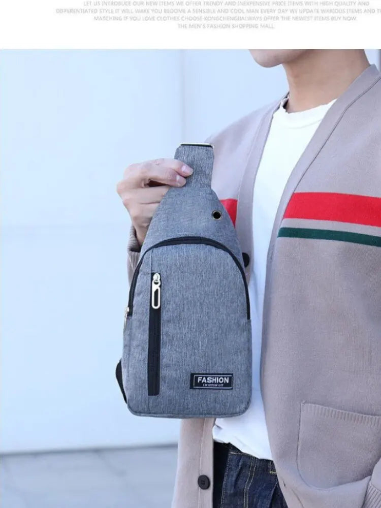 2023 New Chest Bag Fashion New Solid Color Men Chest Bag Outdoor Casual Fashion One Shoulder Crossbody Bag