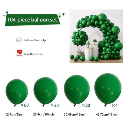 104 Pieces Ruby Red Balloon Red Garland Arch Set with Different Sizes, Suitable for Birthday, Wedding, Valentine's Day