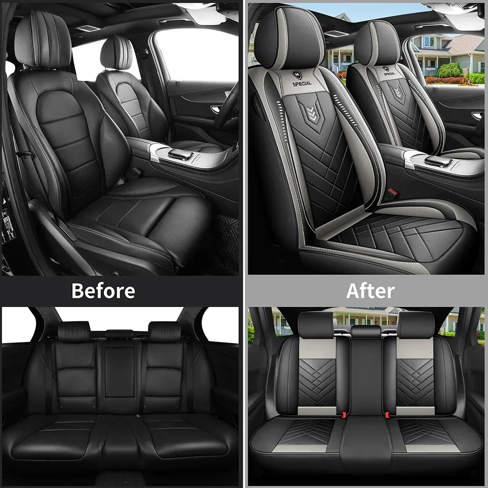 1pcs All inclusive seat cover full leather car seat cushion Driver's seat cover or passenger seat cover all season universal pad by PDG ibma