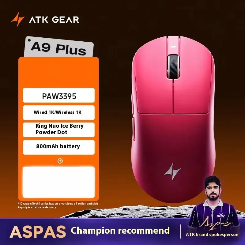 ATK DragonFly A9 Air Ultimate Wireless Gaming Mouse PAW3950 Ultra 42000DPI 750IPS 8KHz RGB Ergonomic For Windows MacOs PC Gifts