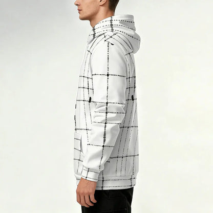 Men's Sweatshirt for Autumn and Winter with Dot Check Print,Versatile for Daily Commutes,Gatherings with Friends  andCasual Wear