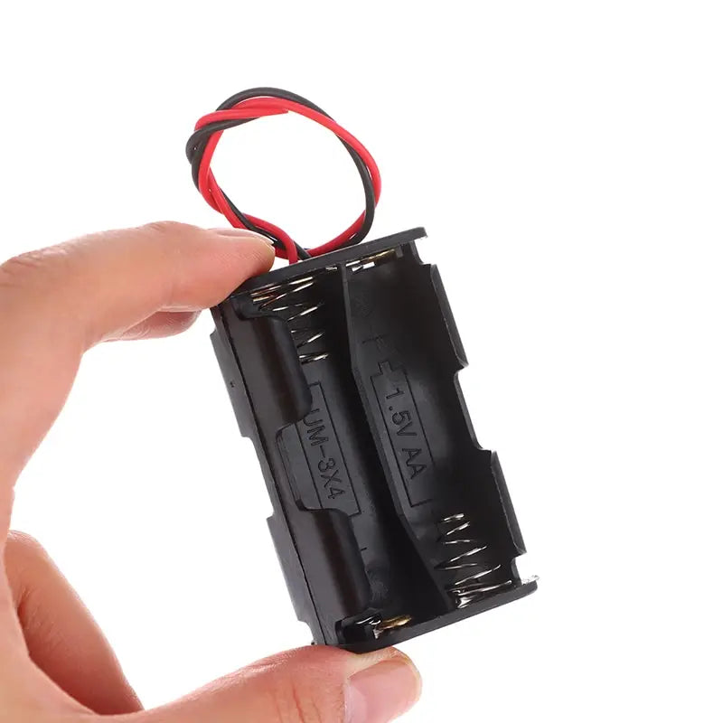 AA Battery Holder 6V for 4 x AA Batteries Plastic Storage Box AA Battery Case Dual Layers With Wire Lead Power Battery Storage