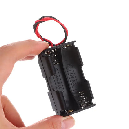 AA Battery Holder 6V for 4 x AA Batteries Plastic Storage Box AA Battery Case Dual Layers With Wire Lead Power Battery Storage