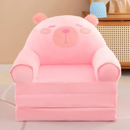 Three-layer folding children's small sofa cartoon kindergarten baby seat stool plush toy lazy sofa removable