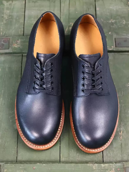 Durable Goodyear Edge Motorcycle Durable Traditional Boots Retro Oil Leather Red Punk Men's Cowhide Low Top Shoes