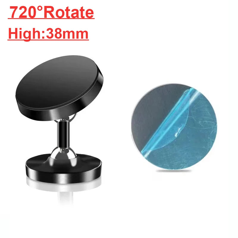 Creative Dual Axis Alloy magnetic car bracket 720 ° rotation Double ball magnetic phone holder for Any model phone