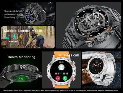LIGE 2025 ECG+PPG Smart Watch Men 466*466 AMOLED Screen Heart Rate Blood Pressure Body Fat Monitor Bluetooth Call NFC Smartwatch