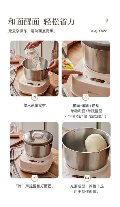 5L Electric Dough Mixer Household Timing Dough Kneading Machine Stand Mixer Microcomputer Control Flour Fermentation Mixer