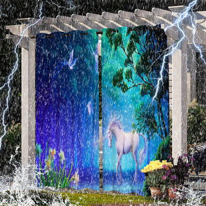 Patio Curtains Outdoor Waterproof Thermal Insulated Blackout Curtain For Garden Door Pool Hut Pavilion Gazebo Pergola Drapes