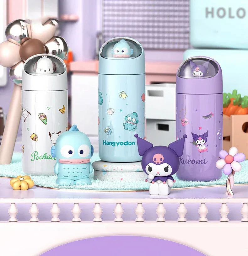 350MLStainless Steel Thermos Cups Student Kids Anime Cartoon Vacuum Flask Cute kitten/Dog/Bear Insulated Water Bottles Tumbler
