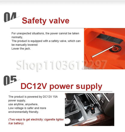 12V 3T/5T 155-450MM 135-360MM Hydraulic Car Floor Jack 150W Rated Power 13A Max.Current Electric Hydraulic Lifting Tools